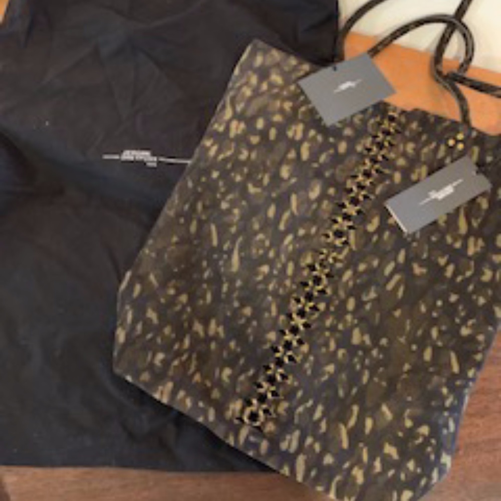 NWT Jerome Dreyfuss Tote in Leopard Khaki